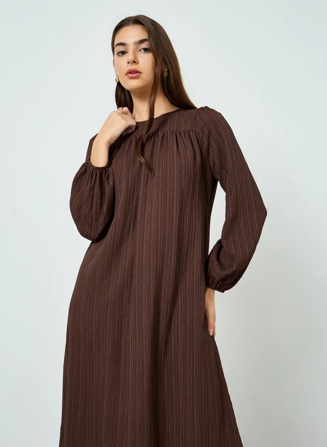 Take Two Women Brown Textured Maxi Dress
